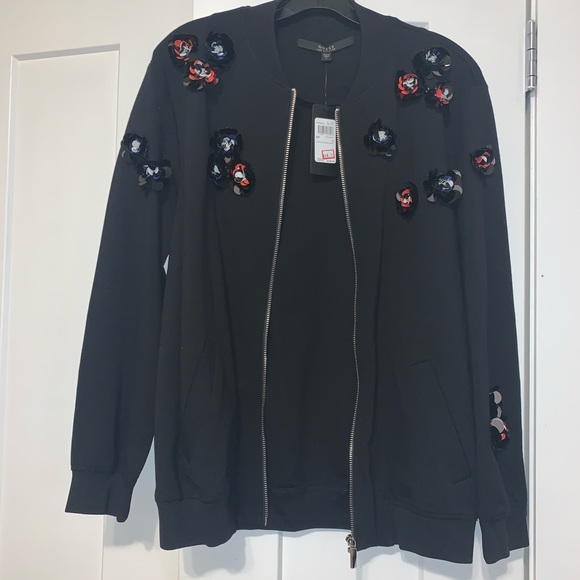 Guess oversized jacket with sequins flowers - Picture 1 of 6
